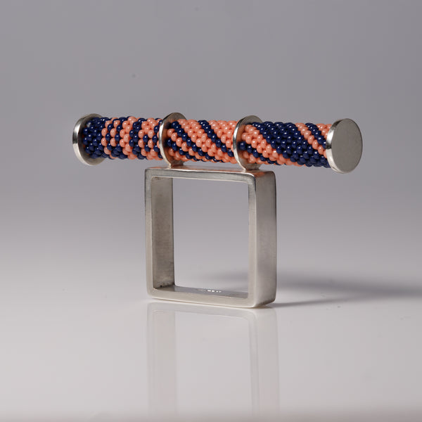 Structural Statement Ring with Pink & Blue Overtures